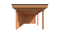 Tuinhuis met veranda plat dak 250 x 300 + 500cm