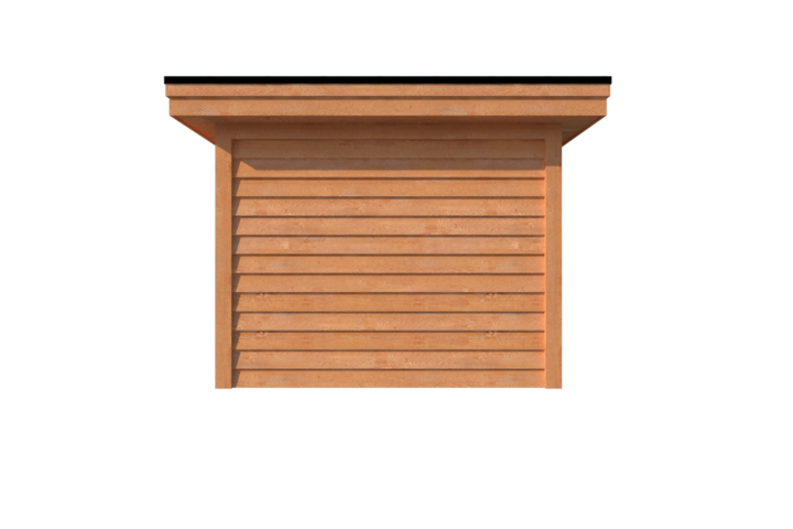 Tuinhuis met veranda plat dak 250 x 300 + 500cm