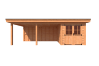 Tuinhuis met veranda plat dak 250 x 300 + 500cm