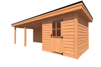 Tuinhuis met veranda plat dak 250 x 300 + 550cm Tuinhuis met veranda plat dak 250 x 300 + 550cm