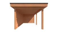 Tuinhuis met veranda plat dak 250 x 300 + 550cm Tuinhuis met veranda plat dak 250 x 300 + 550cm