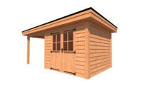 Tuinhuis met veranda plat dak 300 x 300 + 250cm