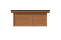 Tuinhuis met veranda plat dak 300 x 300 + 250cm