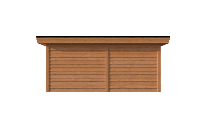 Tuinhuis met veranda plat dak 300 x 300 + 250cm