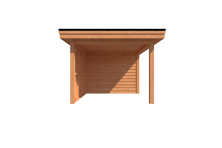 Tuinhuis met veranda plat dak 300 x 300 + 250cm