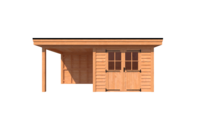 Tuinhuis met veranda plat dak 300 x 300 + 250cm