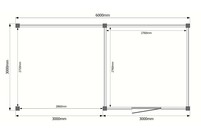 Tuinhuis met veranda plat dak 300 x 300 + 300cm Tuinhuis met veranda plat dak 300 x 300 + 300cm