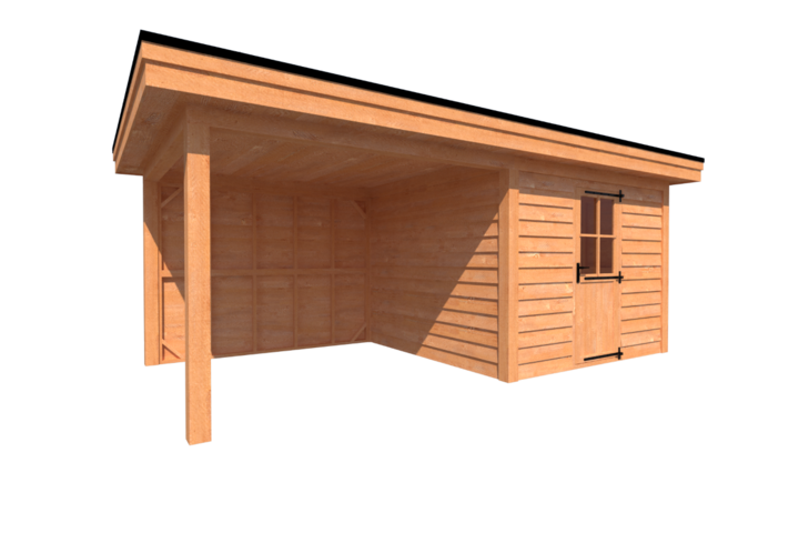 Tuinhuis met veranda plat dak 300 x 300 + 300cm Tuinhuis met veranda plat dak 300 x 300 + 300cm