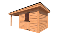 Tuinhuis met veranda plat dak 300 x 300 + 300cm Tuinhuis met veranda plat dak 300 x 300 + 300cm