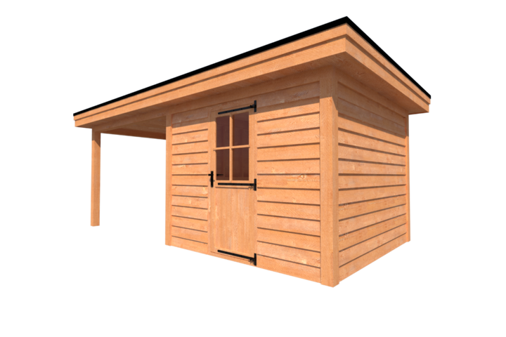 Tuinhuis met veranda plat dak 300 x 300 + 300cm Tuinhuis met veranda plat dak 300 x 300 + 300cm