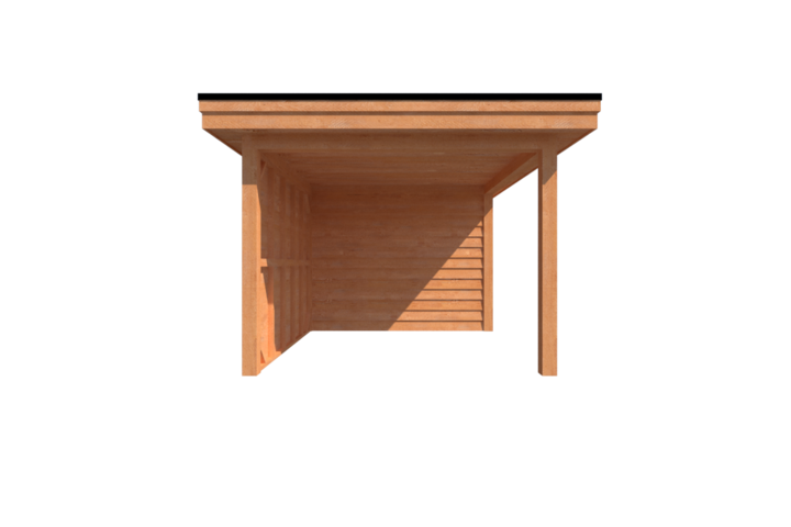 Tuinhuis met veranda plat dak 300 x 300 + 300cm Tuinhuis met veranda plat dak 300 x 300 + 300cm