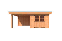 Tuinhuis met veranda plat dak 300 x 300 + 300cm Tuinhuis met veranda plat dak 300 x 300 + 300cm