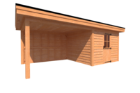 Tuinhuis met veranda plat dak 300 x 300 + 350cm Tuinhuis met veranda plat dak 300 x 300 + 350cm