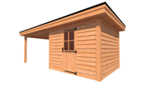 Tuinhuis met veranda plat dak 300 x 300 + 350cm Tuinhuis met veranda plat dak 300 x 300 + 350cm