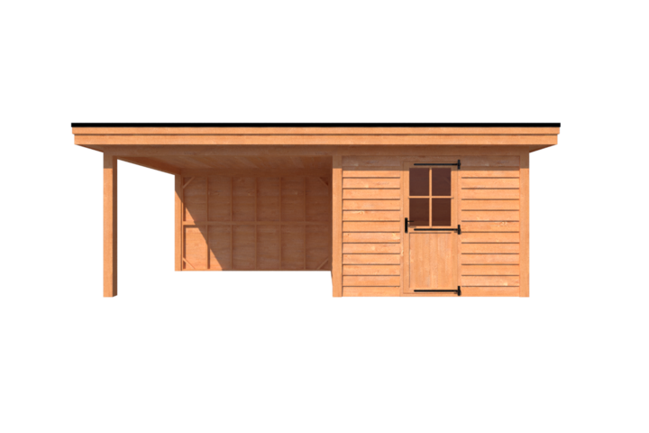 Tuinhuis met veranda plat dak 300 x 300 + 350cm Tuinhuis met veranda plat dak 300 x 300 + 350cm