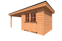 Tuinhuis met veranda plat dak 300 x 300 + 350cm Tuinhuis met veranda plat dak 300 x 300 + 350cm