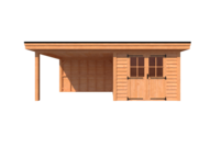 Tuinhuis met veranda plat dak 300 x 300 + 350cm Tuinhuis met veranda plat dak 300 x 300 + 350cm