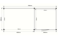 Tuinhuis met veranda plat dak 300 x 300 + 400cm Tuinhuis met veranda plat dak 300 x 300 + 400cm