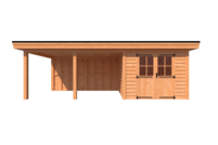 Tuinhuis met veranda plat dak 300 x 300 + 450cm Tuinhuis met veranda plat dak 300 x 300 + 450cm
