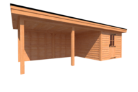 Tuinhuis met veranda plat dak 300 x 300 + 500cm Tuinhuis met veranda plat dak 300 x 300 + 500cm