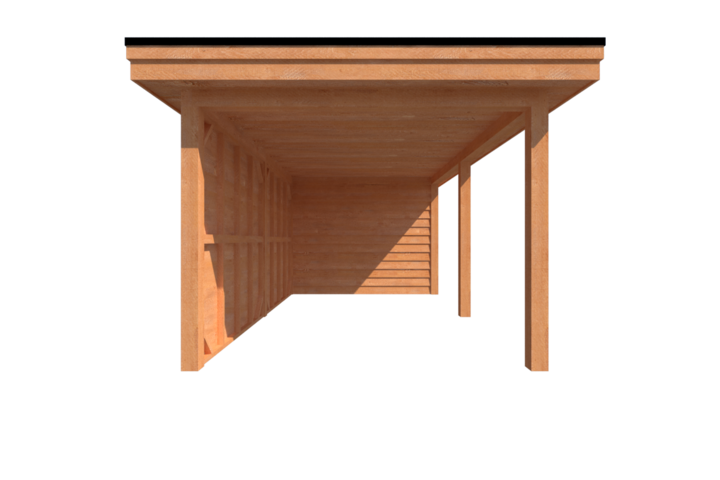 Tuinhuis met veranda plat dak 300 x 300 + 500cm Tuinhuis met veranda plat dak 300 x 300 + 500cm