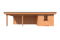 Tuinhuis met veranda plat dak 300 x 300 + 600cm Tuinhuis met veranda plat dak 300 x 300 + 600cm