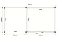 Tuinhuis met veranda plat dak 350 x 300 + 250cm Tuinhuis met veranda plat dak 350 x 300 + 250cm