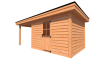 Tuinhuis met veranda plat dak 350 x 300 + 250cm Tuinhuis met veranda plat dak 350 x 300 + 250cm
