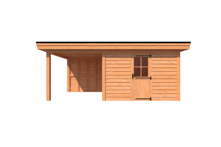 Tuinhuis met veranda plat dak 350 x 300 + 250cm Tuinhuis met veranda plat dak 350 x 300 + 250cm
