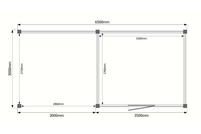 Tuinhuis met veranda plat dak 350 x 300 + 300cm Tuinhuis met veranda plat dak 350 x 300 + 300cm