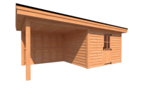 Tuinhuis met veranda plat dak 350 x 300 + 300cm Tuinhuis met veranda plat dak 350 x 300 + 300cm