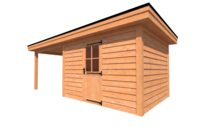 Tuinhuis met veranda plat dak 350 x 300 + 300cm Tuinhuis met veranda plat dak 350 x 300 + 300cm