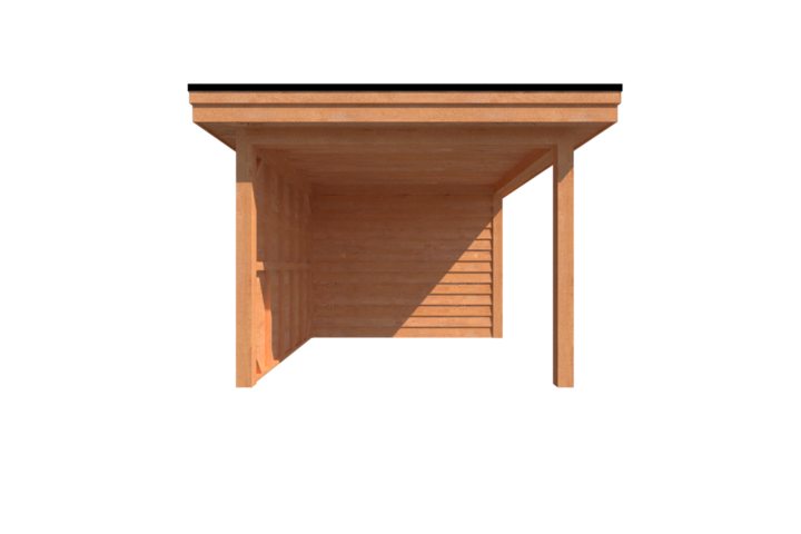 Tuinhuis met veranda plat dak 350 x 300 + 300cm Tuinhuis met veranda plat dak 350 x 300 + 300cm