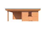 Tuinhuis met veranda plat dak 350 x 300 + 300cm Tuinhuis met veranda plat dak 350 x 300 + 300cm
