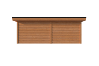 Tuinhuis met veranda plat dak 350 x 300 + 300cm