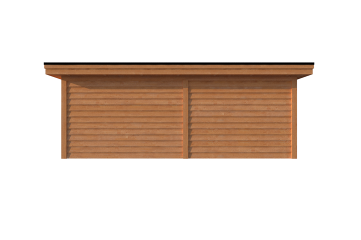 Tuinhuis met veranda plat dak 350 x 300 + 300cm