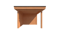 Tuinhuis met veranda plat dak 350 x 300 + 300cm