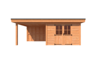 Tuinhuis met veranda plat dak 350 x 300 + 300cm