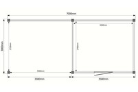 Tuinhuis met veranda plat dak 350 x 300 + 350cm Tuinhuis met veranda plat dak 350 x 300 + 350cm