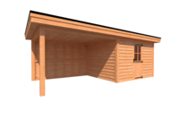 Tuinhuis met veranda plat dak 350 x 300 + 350cm Tuinhuis met veranda plat dak 350 x 300 + 350cm