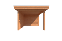 Tuinhuis met veranda plat dak 350 x 300 + 350cm Tuinhuis met veranda plat dak 350 x 300 + 350cm