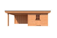 Tuinhuis met veranda plat dak 350 x 300 + 350cm Tuinhuis met veranda plat dak 350 x 300 + 350cm