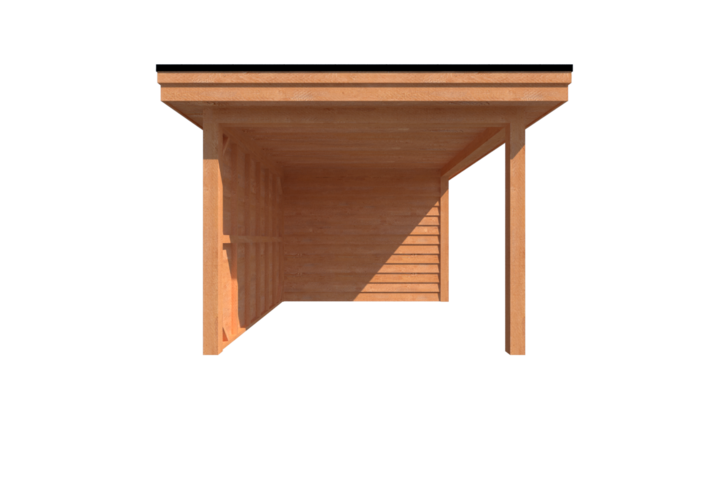 Tuinhuis met veranda plat dak 350 x 300 + 350cm Tuinhuis met veranda plat dak 350 x 300 + 350cm
