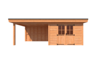 Tuinhuis met veranda plat dak 350 x 300 + 350cm Tuinhuis met veranda plat dak 350 x 300 + 350cm