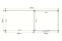 Tuinhuis met veranda plat dak 350 x 300 + 400cm Tuinhuis met veranda plat dak 350 x 300 + 400cm