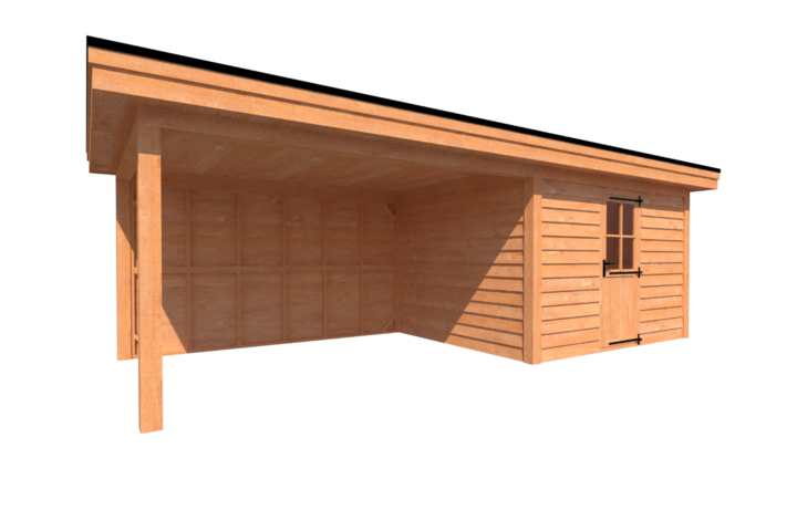 Tuinhuis met veranda plat dak 350 x 300 + 400cm Tuinhuis met veranda plat dak 350 x 300 + 400cm