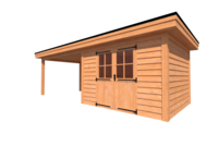 Tuinhuis met veranda plat dak 350 x 300 + 400cm Tuinhuis met veranda plat dak 350 x 300 + 400cm