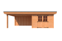 Tuinhuis met veranda plat dak 350 x 300 + 400cm Tuinhuis met veranda plat dak 350 x 300 + 400cm