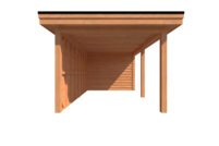 Tuinhuis met veranda plat dak 350 x 300 + 450cm