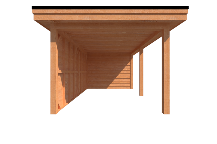 Tuinhuis met veranda plat dak 350 x 300 + 500cm Tuinhuis met veranda plat dak 350 x 300 + 500cm